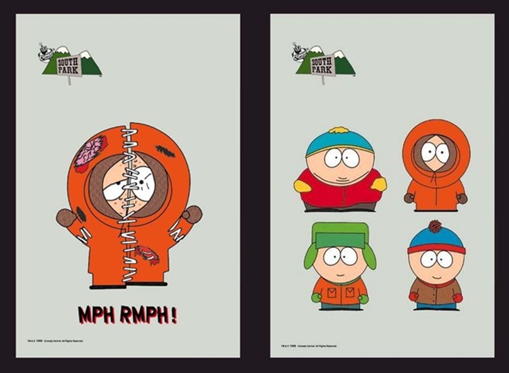 Set: 2 Spiegelbilder South Park 30x20 cm Deko Bild Wandbilder Bedruckter Spiegel Hinterglasdruck