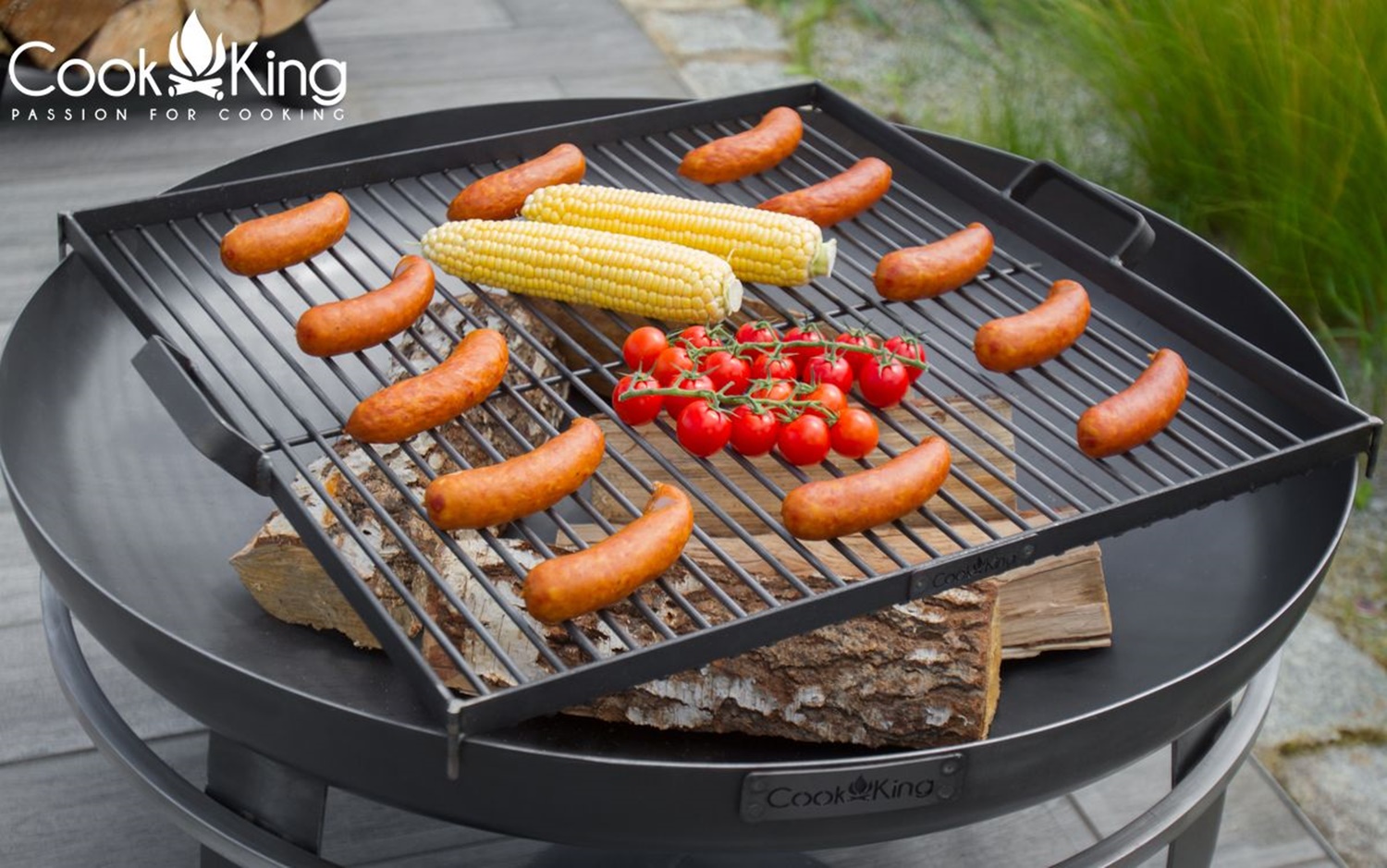 Feuerschale "Viking" Ø 70 cm Feuerstelle für Garten aus Stahl Feuerkorb als Wärmequelle oder Grill