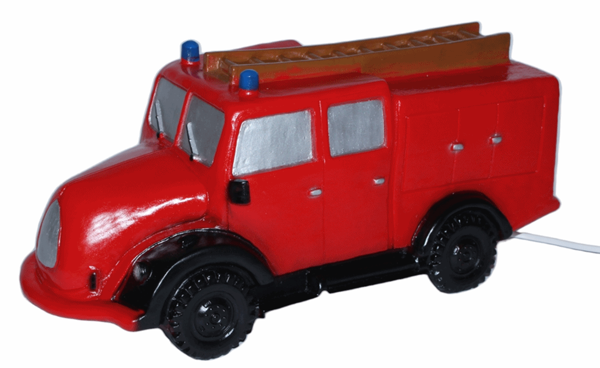 Feuerwehrauto-Lampe Deko-Figur mit Beleuchtung H 18,5 cm Nachttischlampe für Innenbereiche