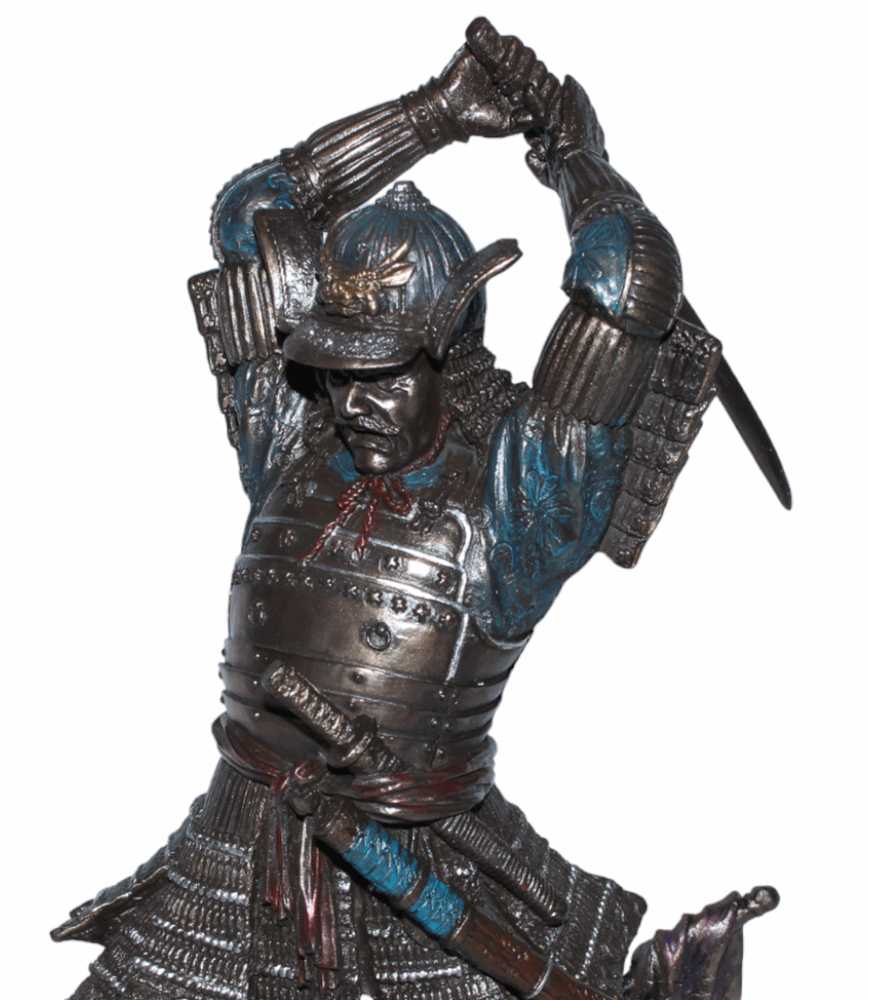 Deko Figur Samurai Art H 23 cm japanischer Krieger in Rüstung mit Schwert Figur