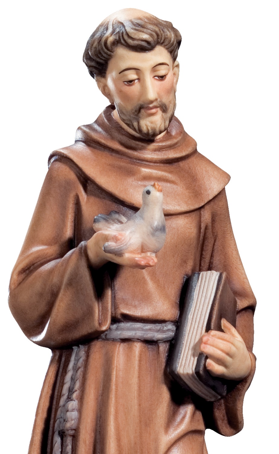 Heiligenfigur Heiliger Franziskus H 12 cm Franz von Assisi Holzfigur Holzstatue Statue aus Ahornholz