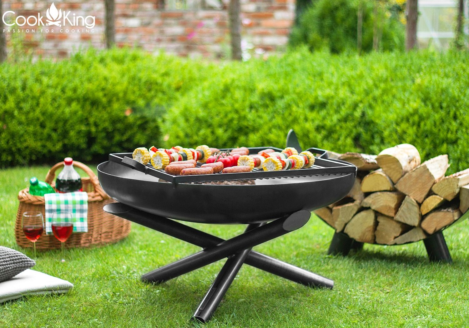 Feuerschale "Indiana" Ø 80 cm Feuerstelle für Garten aus Stahl Feuerkorb als Wärmequelle oder Grill