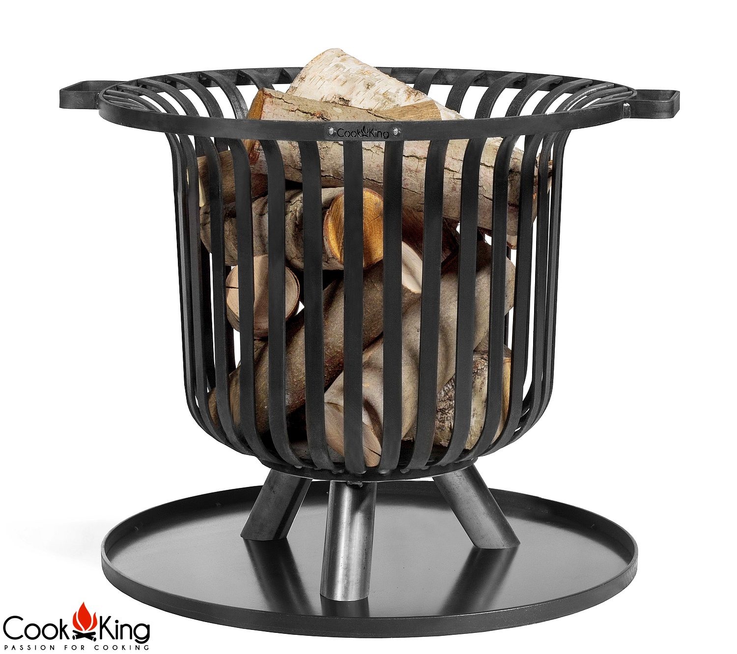 Feuerkorb "Verona" Ø 60 cm Feuerstelle für den Garten aus Stahl Feuersäule als Wärmequelle oder Gril