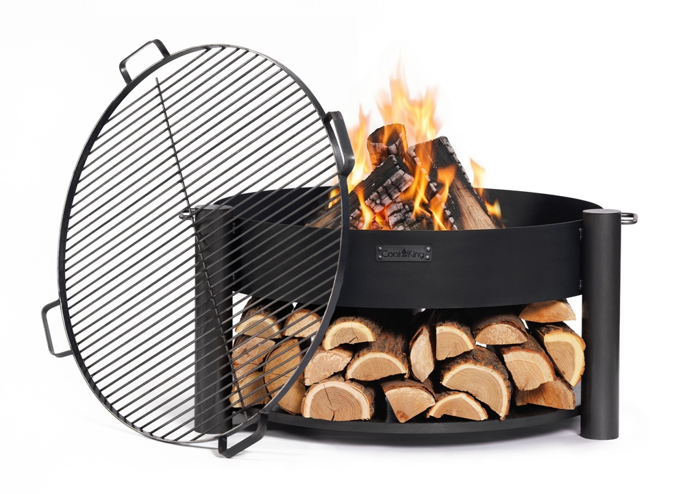 Feuerschale „MONTANA“ Ø 80 cm mit Grillrost – Feuerstelle BBQ Grill für Garten & Terrasse
