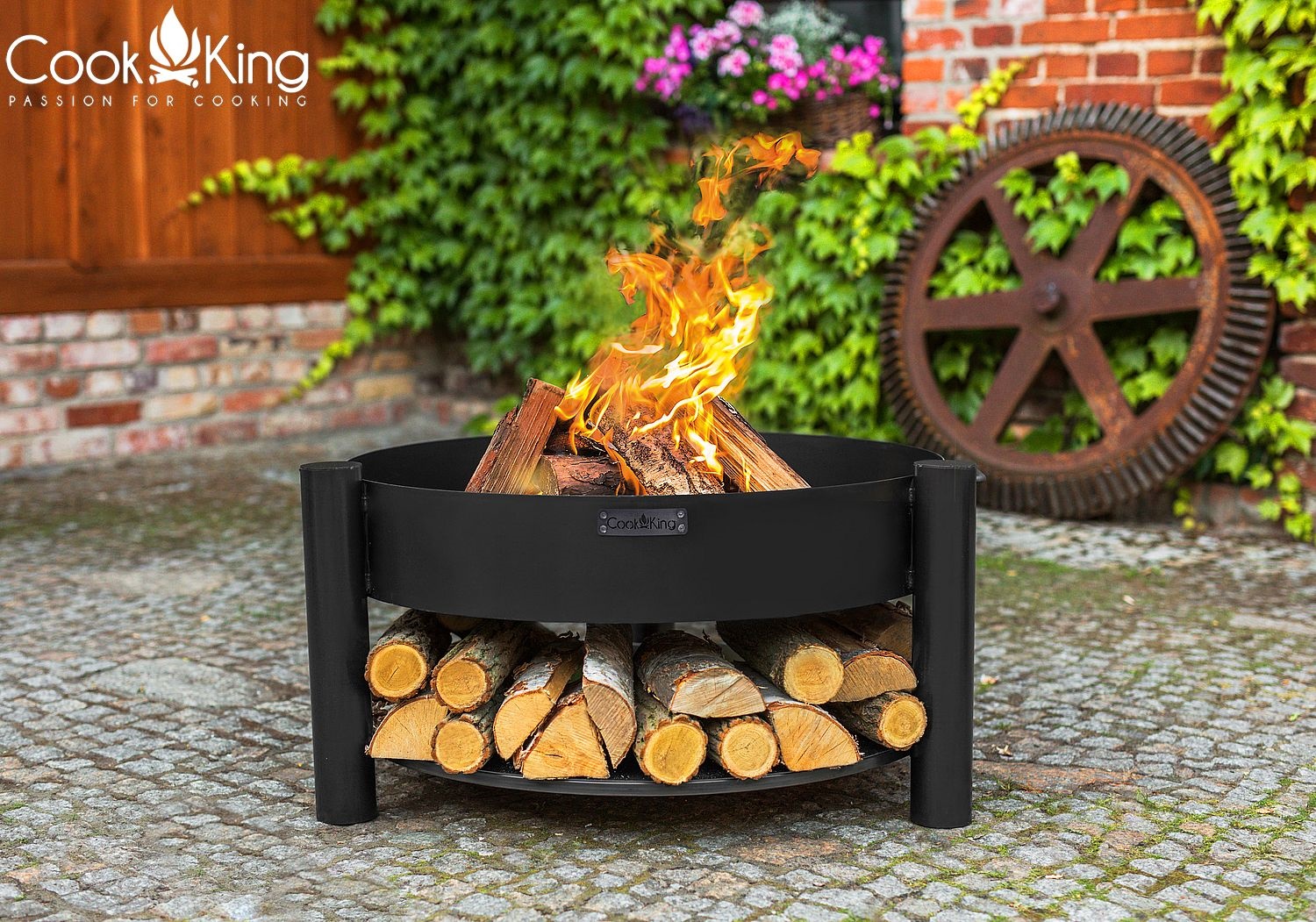 Feuerschale "Montana" Ø 80 cm Feuerstelle für Garten aus Stahl Feuerkorb als Wärmequelle oder Grill