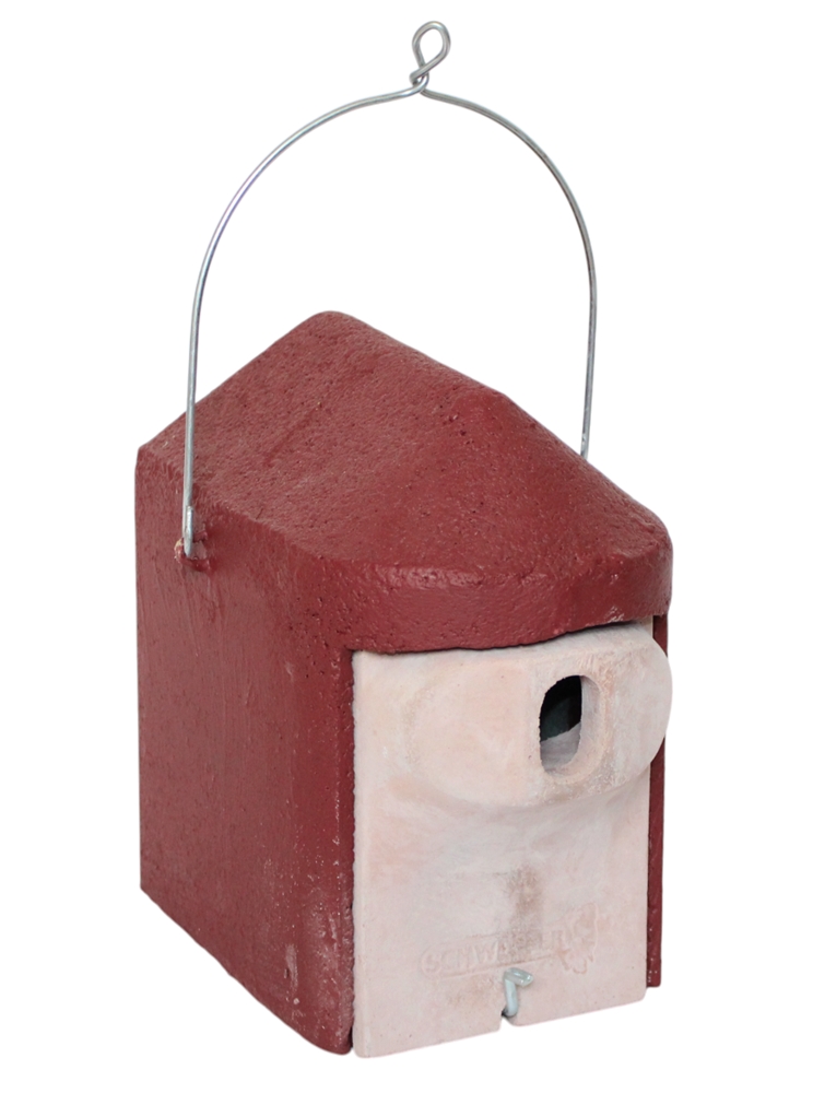 Nisthöhlen Set in Rot – 3 Vogelhöhlen 1B oval, 1B 26 mm, 2GR Nisthilfen für Gartenvögel
