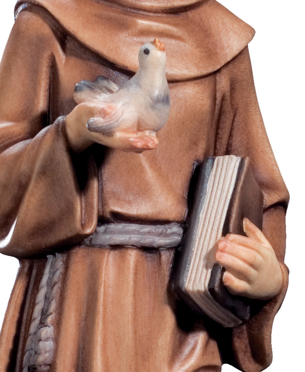 Heiligenfigur Heiliger Franziskus H 12 cm Franz von Assisi Holzfigur Holzstatue Statue aus Ahornholz