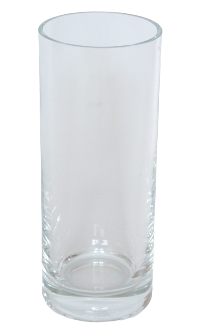 Glasvase Vase H 22 cm runde zylindrische Blumenvase aus Glas transparent B-Ware