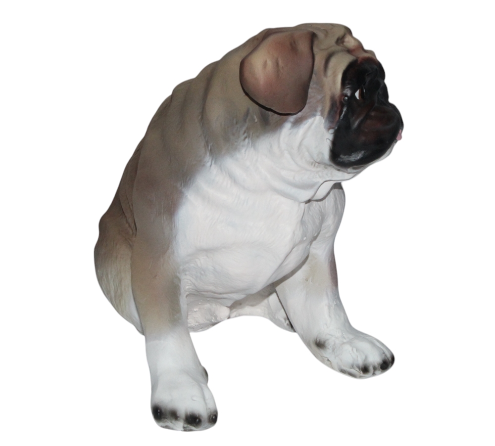 Dekorationsfigur Hund Mops H 25 cm Dekofigur aus Kunstharz
