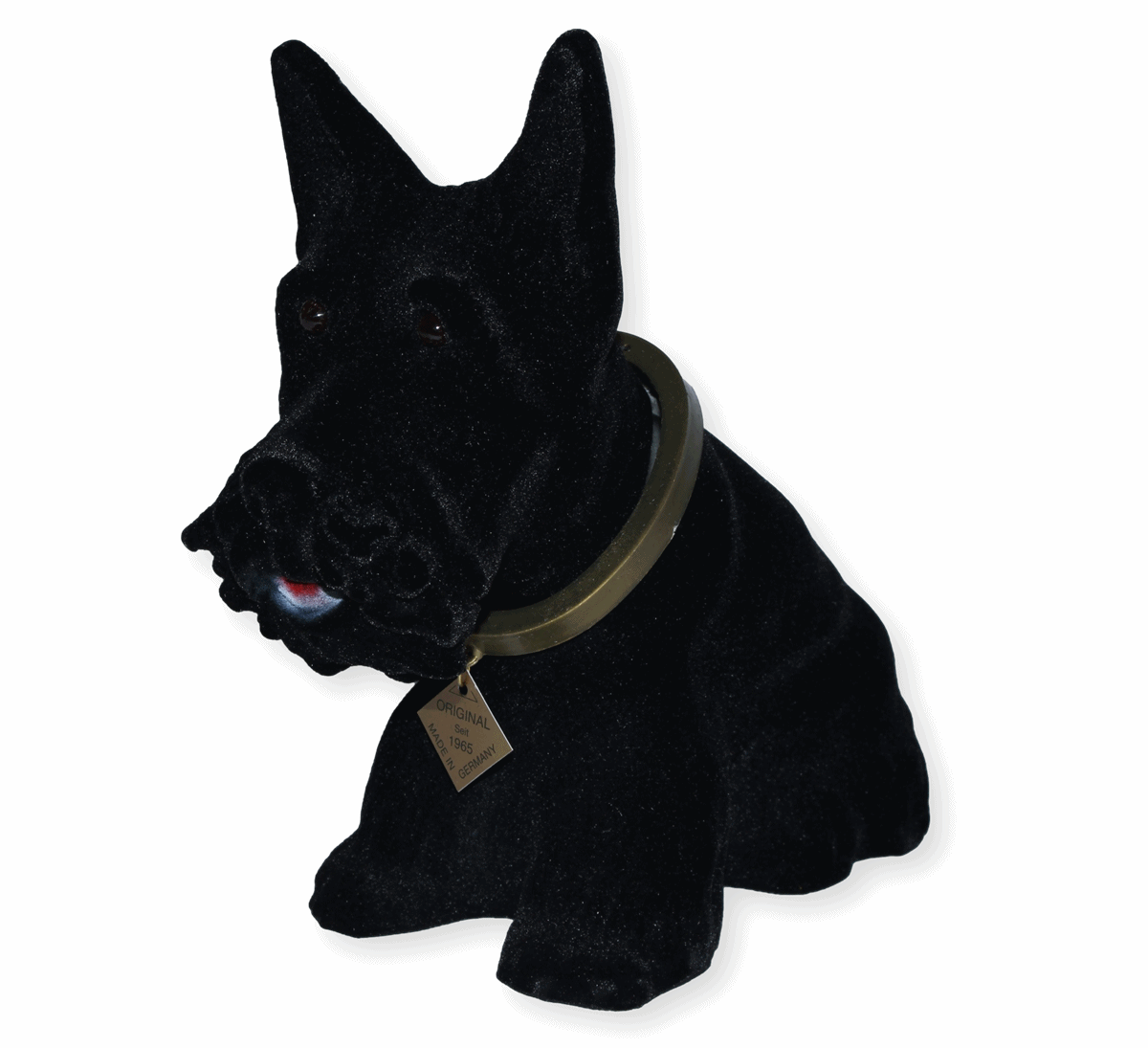 Wackel Figur Hund Scottish Terrier Wackelfigur H 22 cm schwarz groß Dekofigur mit Wackelkopf