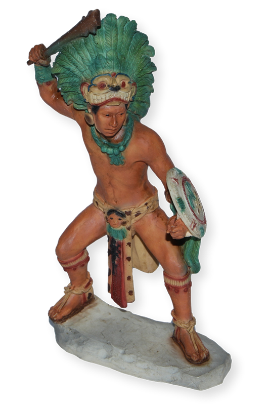 Indianerfigur Maya Krieger H 18 cm Warrior Dekofigur Sammlerfigur Indianer Native American Castagna