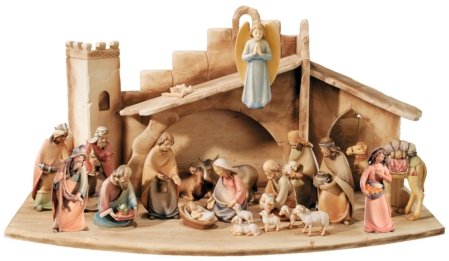Krippenfigur Leonardo Kollektion Heilige Maria mit Jesuskind im Arm Heiligenfigur Holzfigur