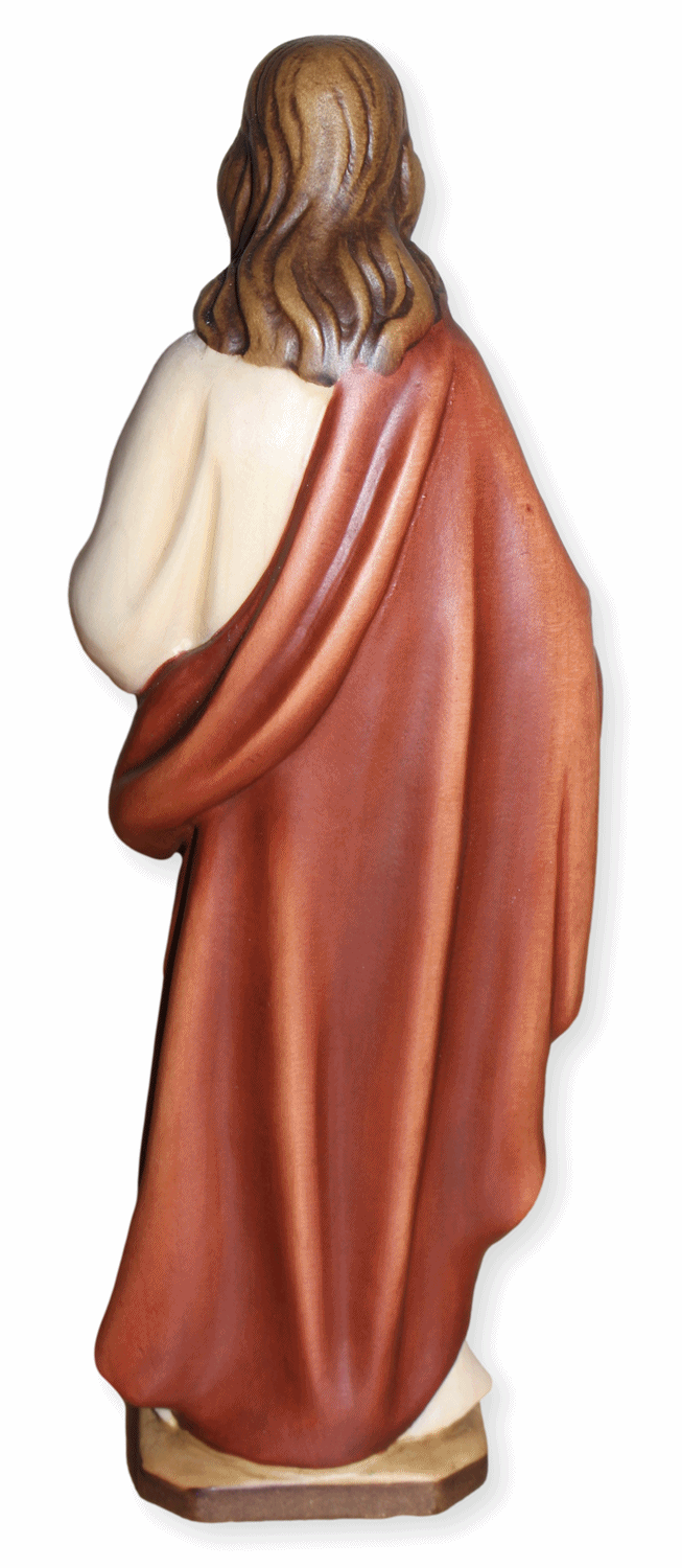 Heiligenfigur Barmherziger Jesus Herz "Sacred Heart" H 12 cm Statue aus Ahornholz Holzfigur