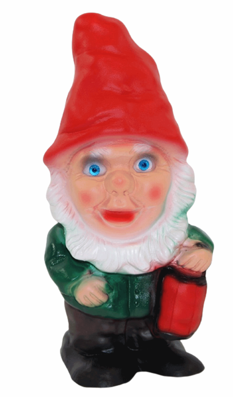 Deko Figur Zwerg H 19 cm Gartenzwerg mit Laterne stehend Gartenfigur aus Kunststoff