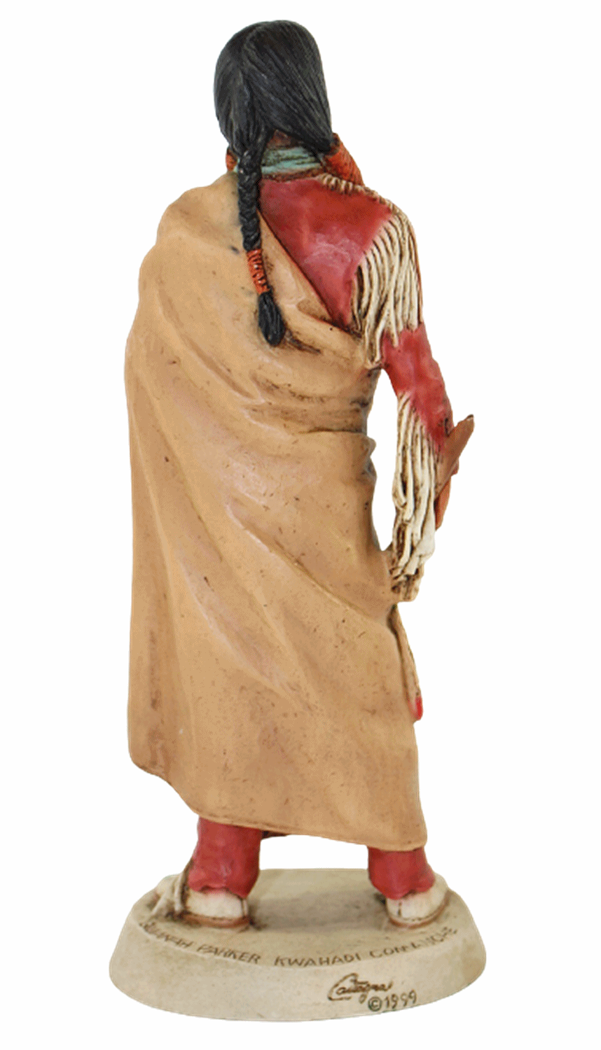 Indianerfigur Quanah Parker Häuptling H 21 cm stehend mit Friedenspfeife Castagna Limited Edition