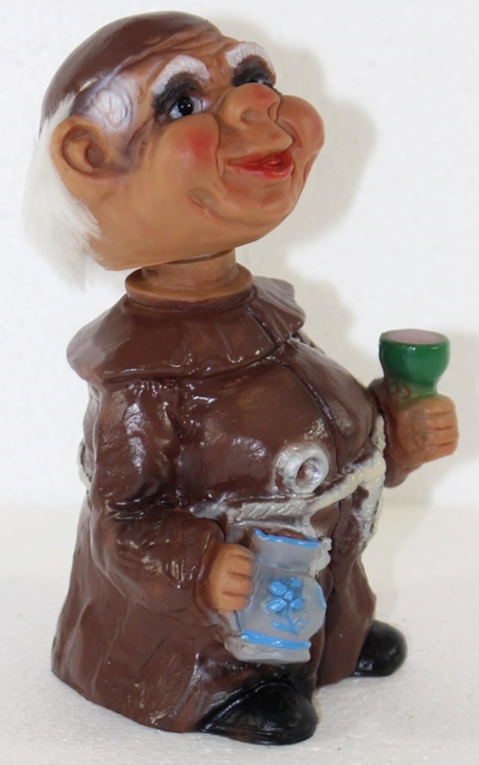 Souvenir Wackel Figur Mönch klein H 15 cm Wackelfigur Original mit Wackelkopf