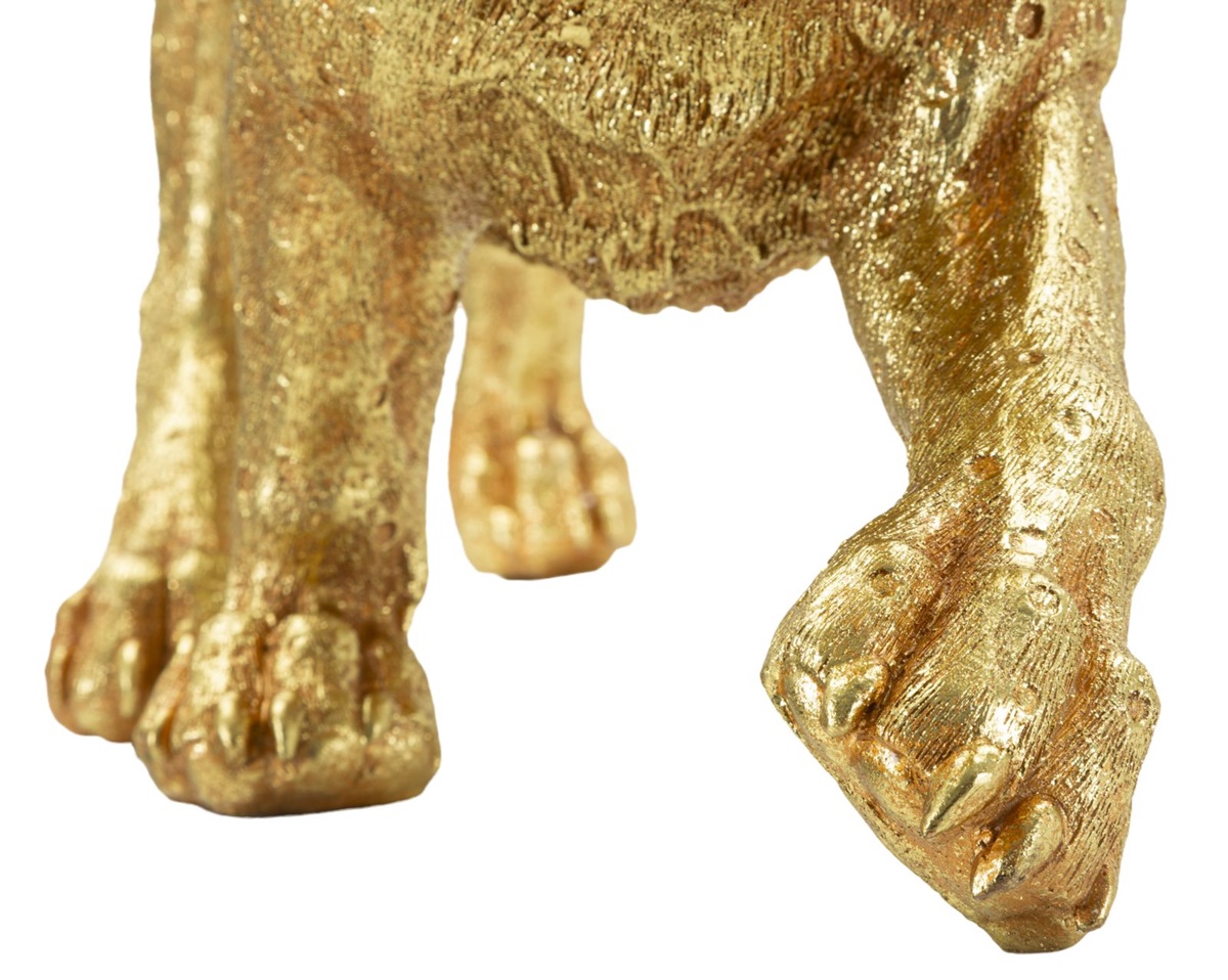 Dekofigur Leopard laufend Tierfigur in edlem Gold Fell detailliert strukturiert Länge 89 cm