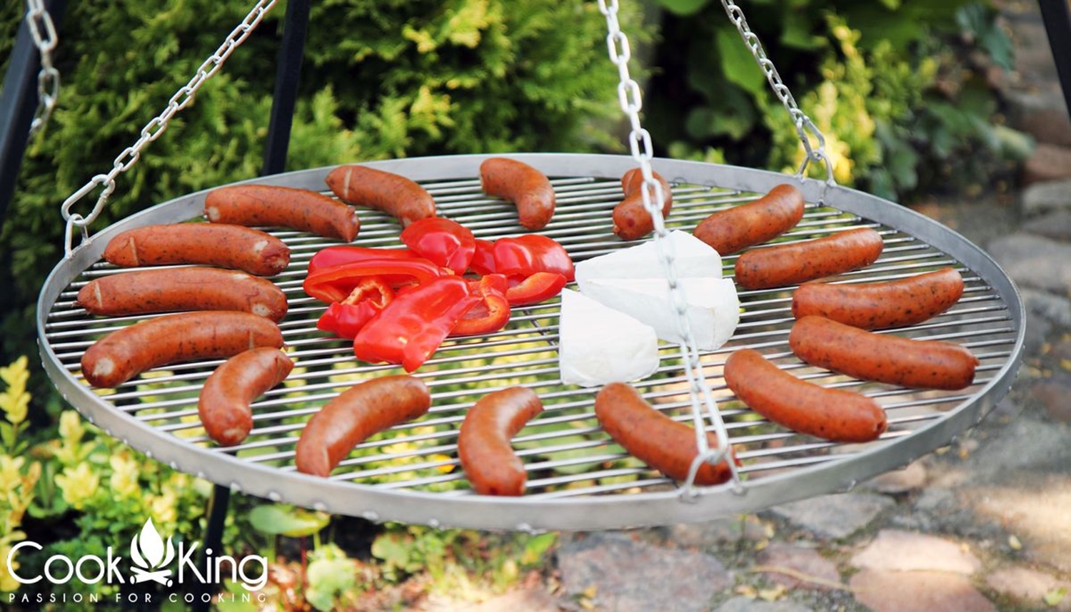 Set von Ketten und Karabinerhaken für Grillrost Grillen handgemacht