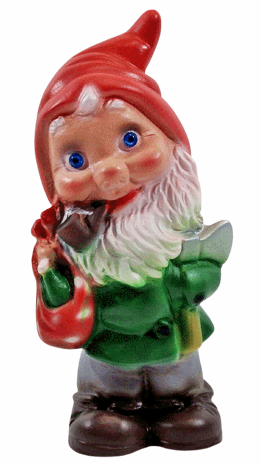 Deko Figur Zwerg H 20 cm Gartenzwerg Waldarbeiter mit Axt stehend Gartenfigur aus Kunststoff