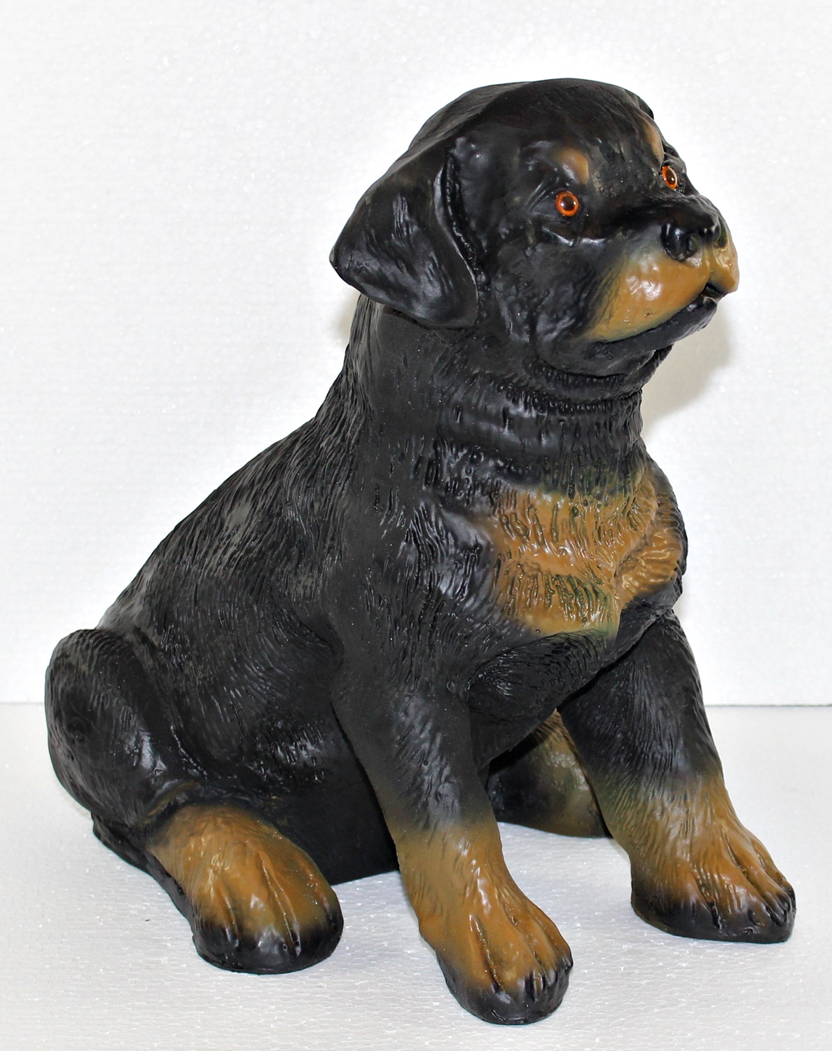 Dekorationsfigur Hund Rottweiler Welpe H 29 cm Dekofigur aus Kunstharz