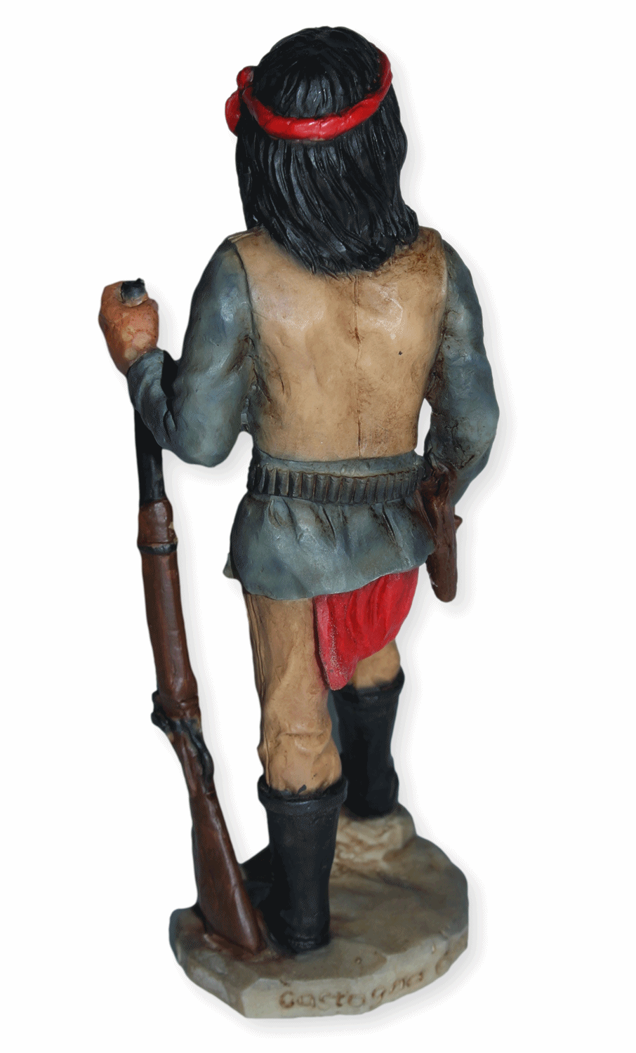 Indianerfigur Indianer Chochonen Häuptling Cochise Skulptur H 15,5 cm stehend mit Waffen