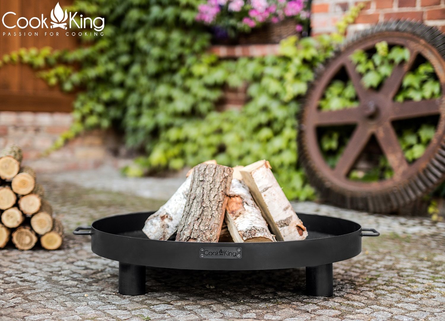 Feuerschale "Tunis" Ø 70 cm Feuerstelle für den Garten aus Stahl Feuerkorb als Wärmequelle