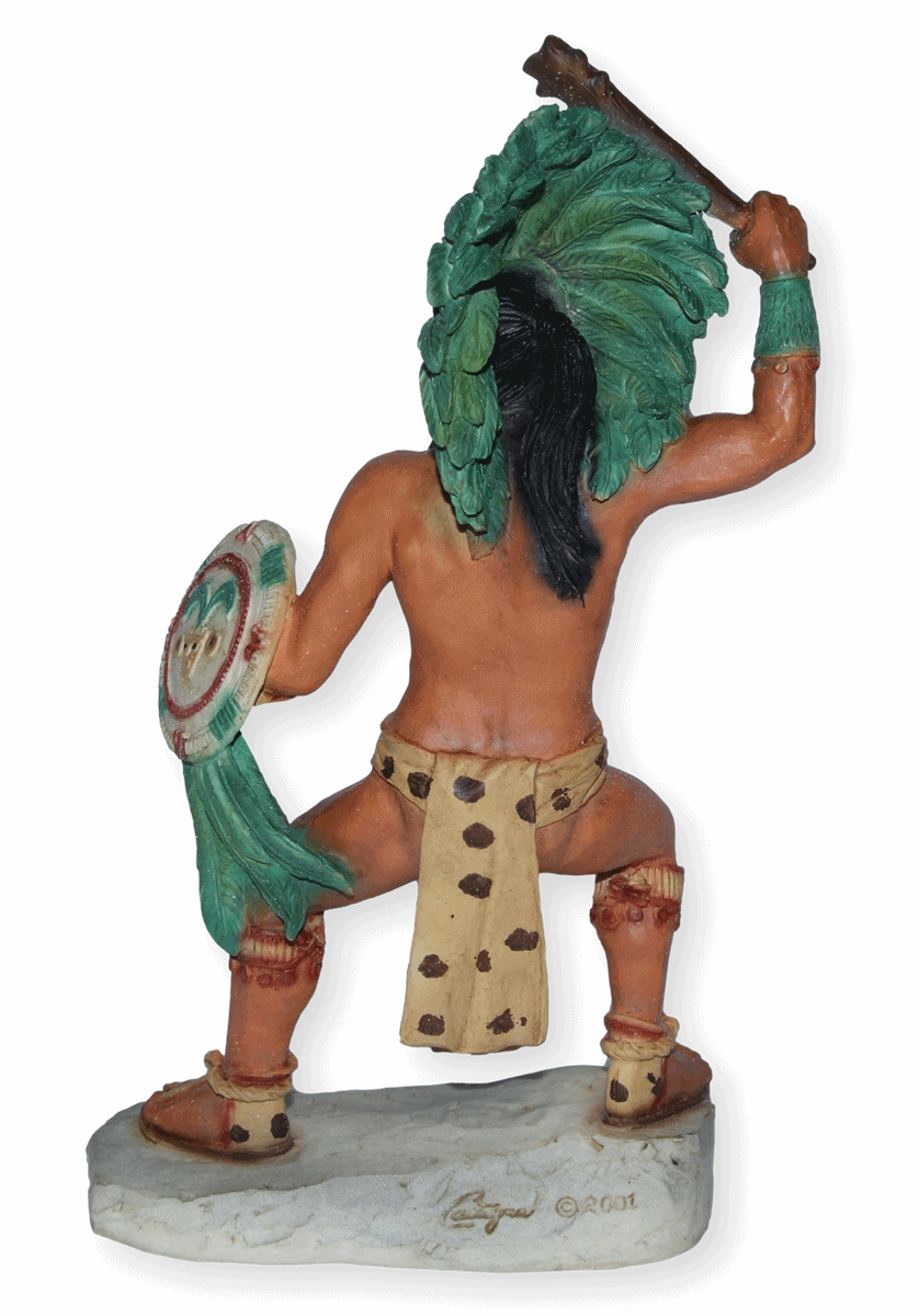 Indianerfigur Maya Krieger H 18 cm Warrior Dekofigur Sammlerfigur Indianer Native American Castagna