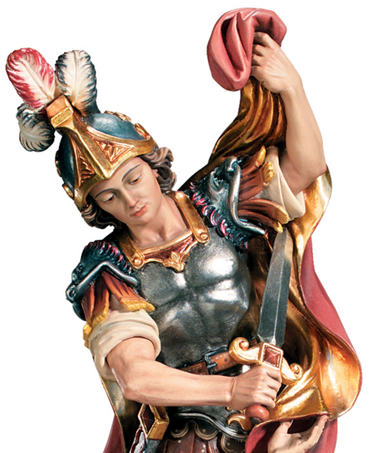 Heiligenfigur Heiliger Martin von Tours H 15 cm Mönch Schutzpatron Holzfigur Statue aus Ahornholz