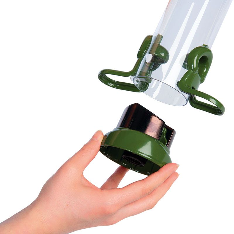 Naturschutzprodukt Futtersäulen Satz 2 Stück Ring-Pull Click midi grün H 51 cm  Inhalt 1,0 l
