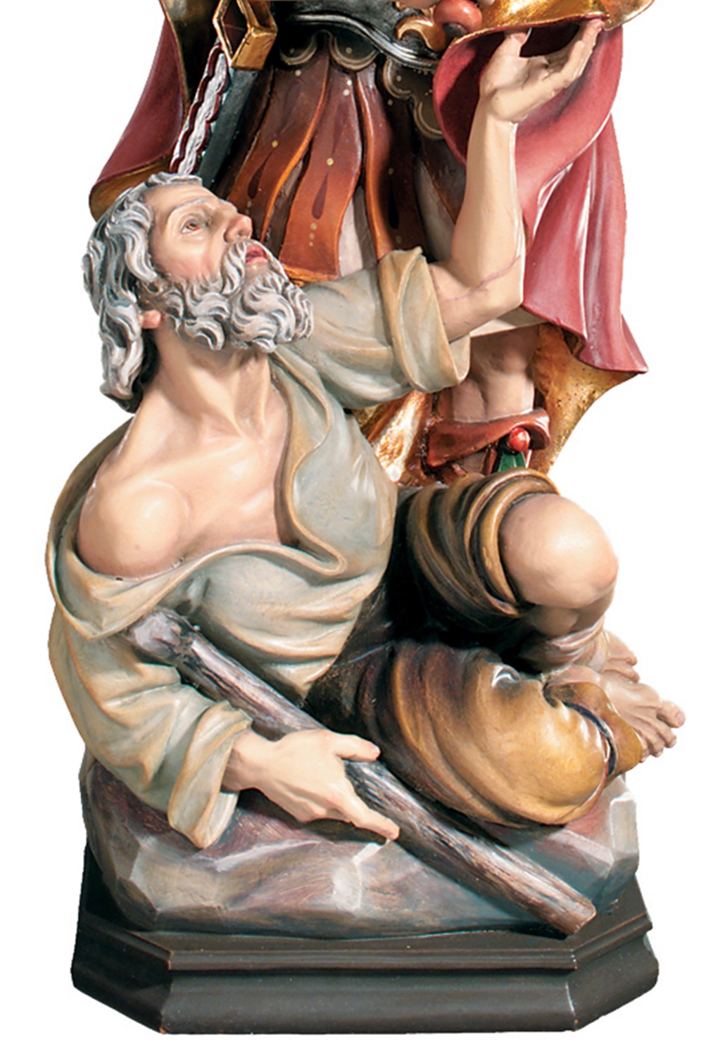 Heiligenfigur Heiliger Martin von Tours H 15 cm Mönch Schutzpatron Holzfigur Statue aus Ahornholz