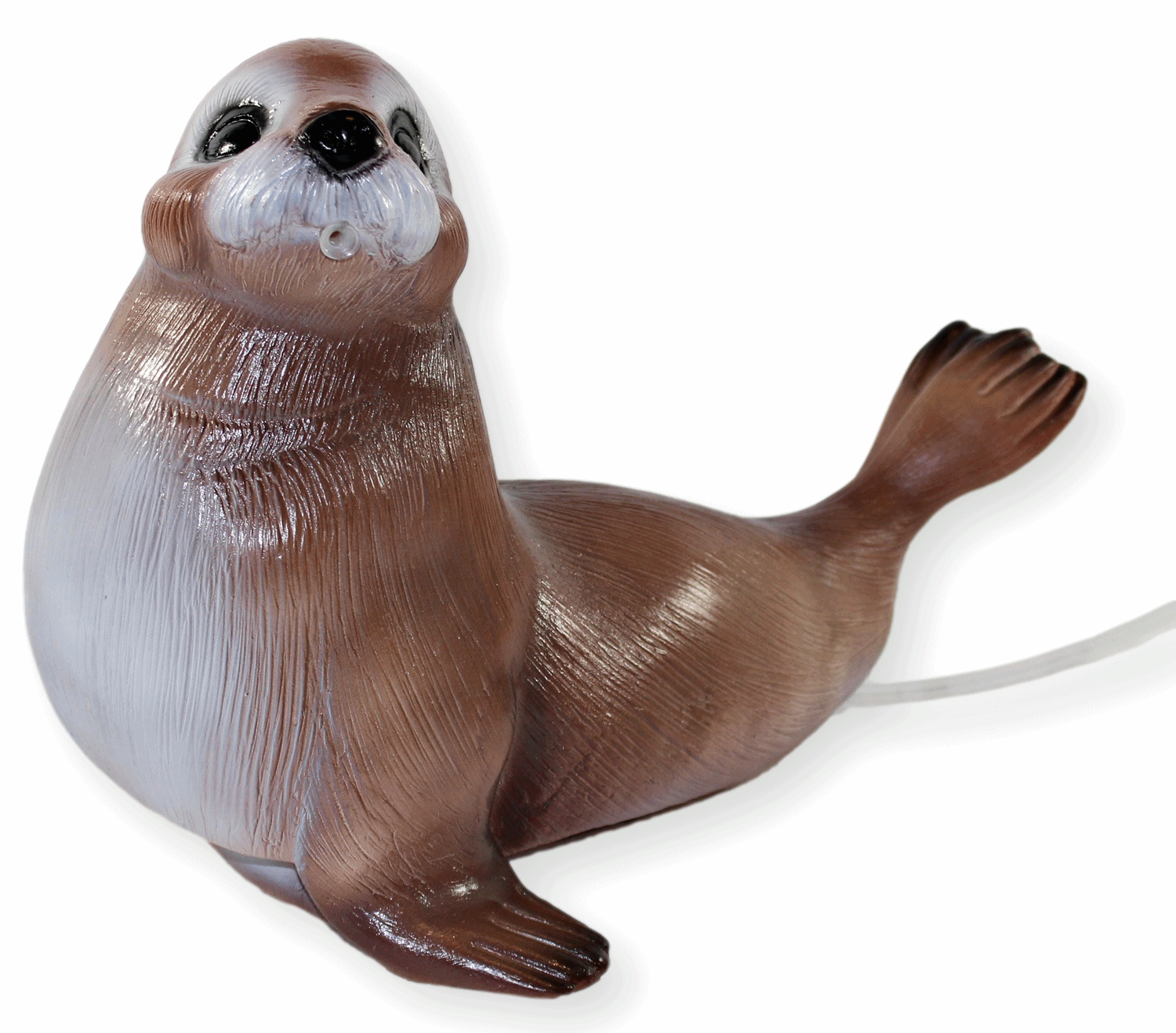 Deko Figur Gartenfigur Tierfigur Robbe als Wasserspeier (ohne Pumpe) aus Kunststoff Höhe 30 cm
