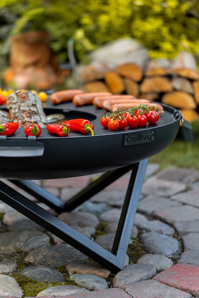 Feuerschale "Santiago" Ø 80 cm Feuerstelle für Garten aus Stahl Feuerkorb als Wärmequelle oder Grill
