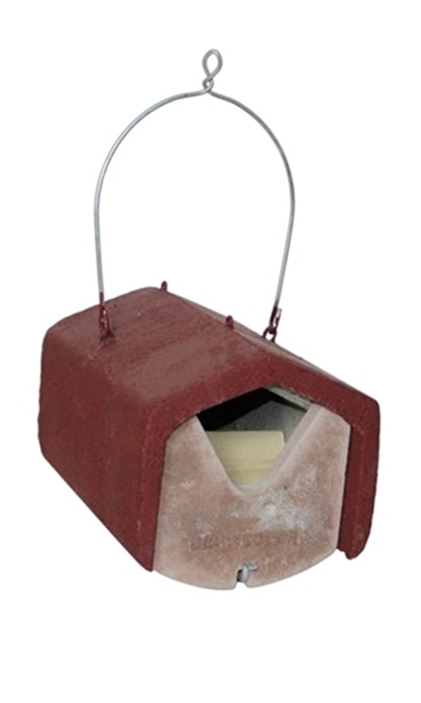 Halbhöhle 2HW - räubersichere Nisthöhle mit Brutraumeinsatz in rot Maße 20×20×30 cm Artenschutz