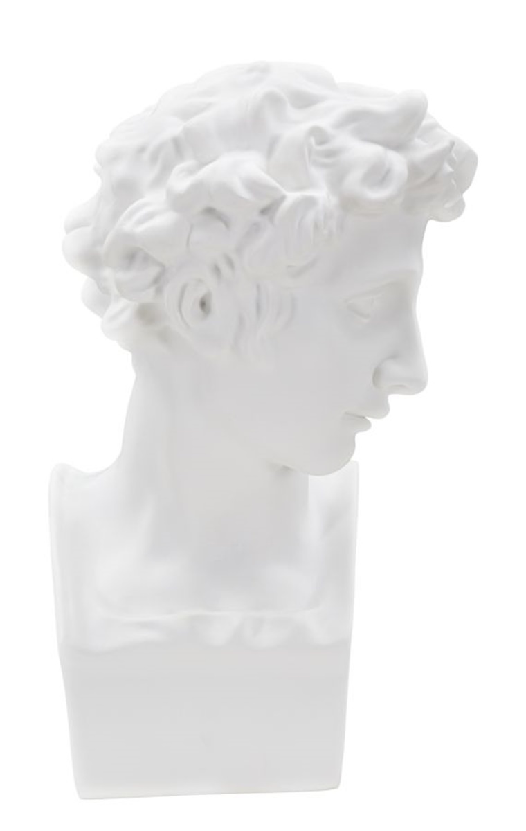 Dekofigur klassische Männerbüste Replikat römischer junger Mann Statue Antik-Stil weiß H 30 cm