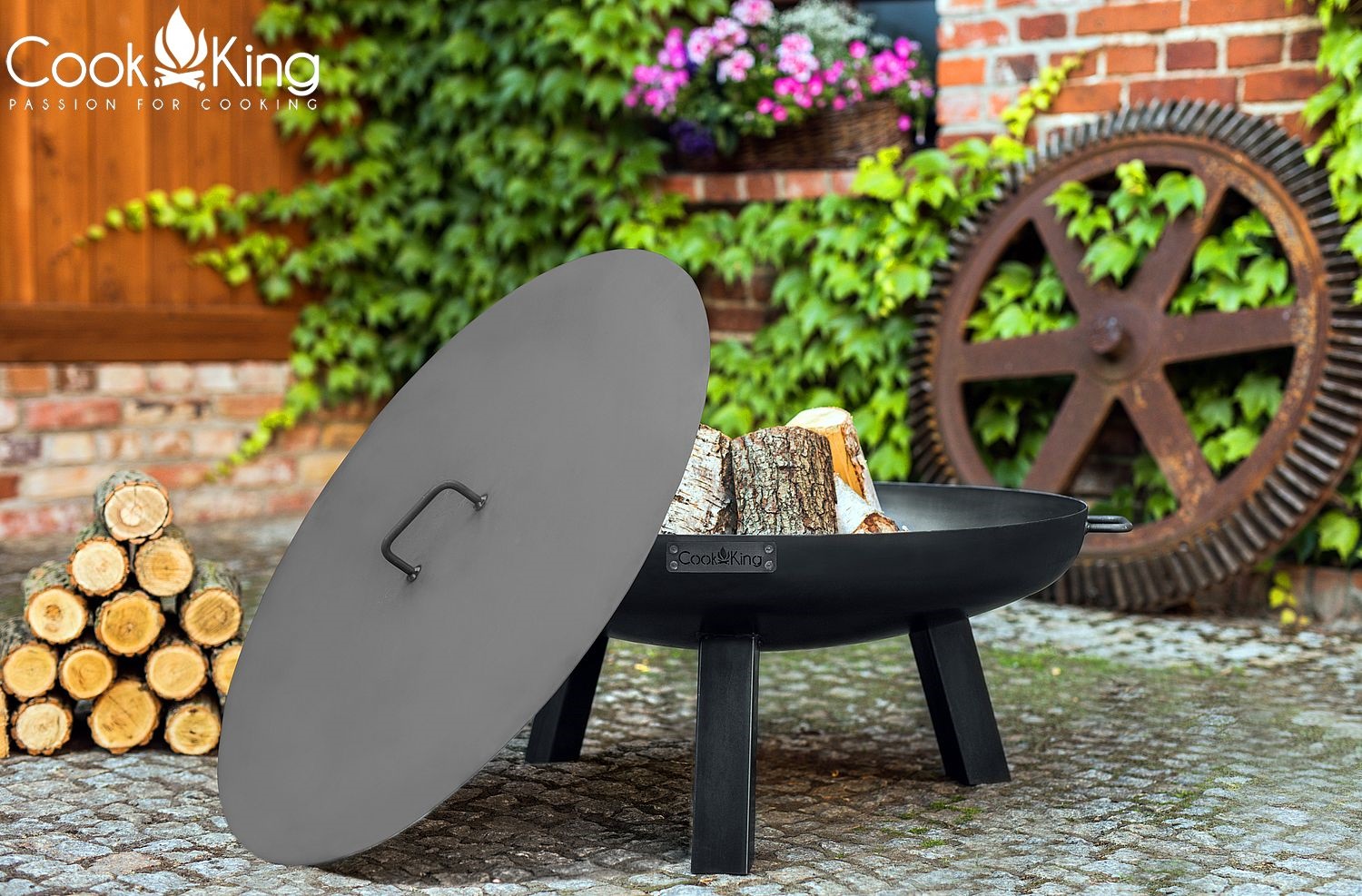 Feuerschale "Polo" Ø 60 cm Feuerstelle für Garten aus Stahl Feuerkorb als Wärmequelle oder Grill