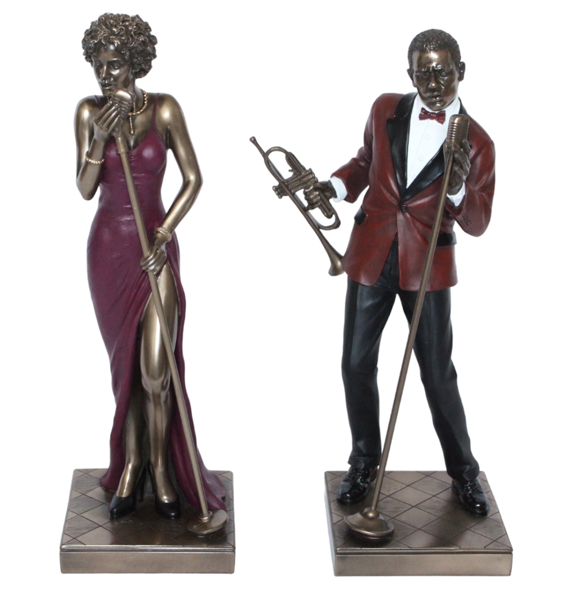 Deko Figuren Jazz Musiker Sänger und Sängerin H 29-30 cm Dekofigur Jazz Band Musiker