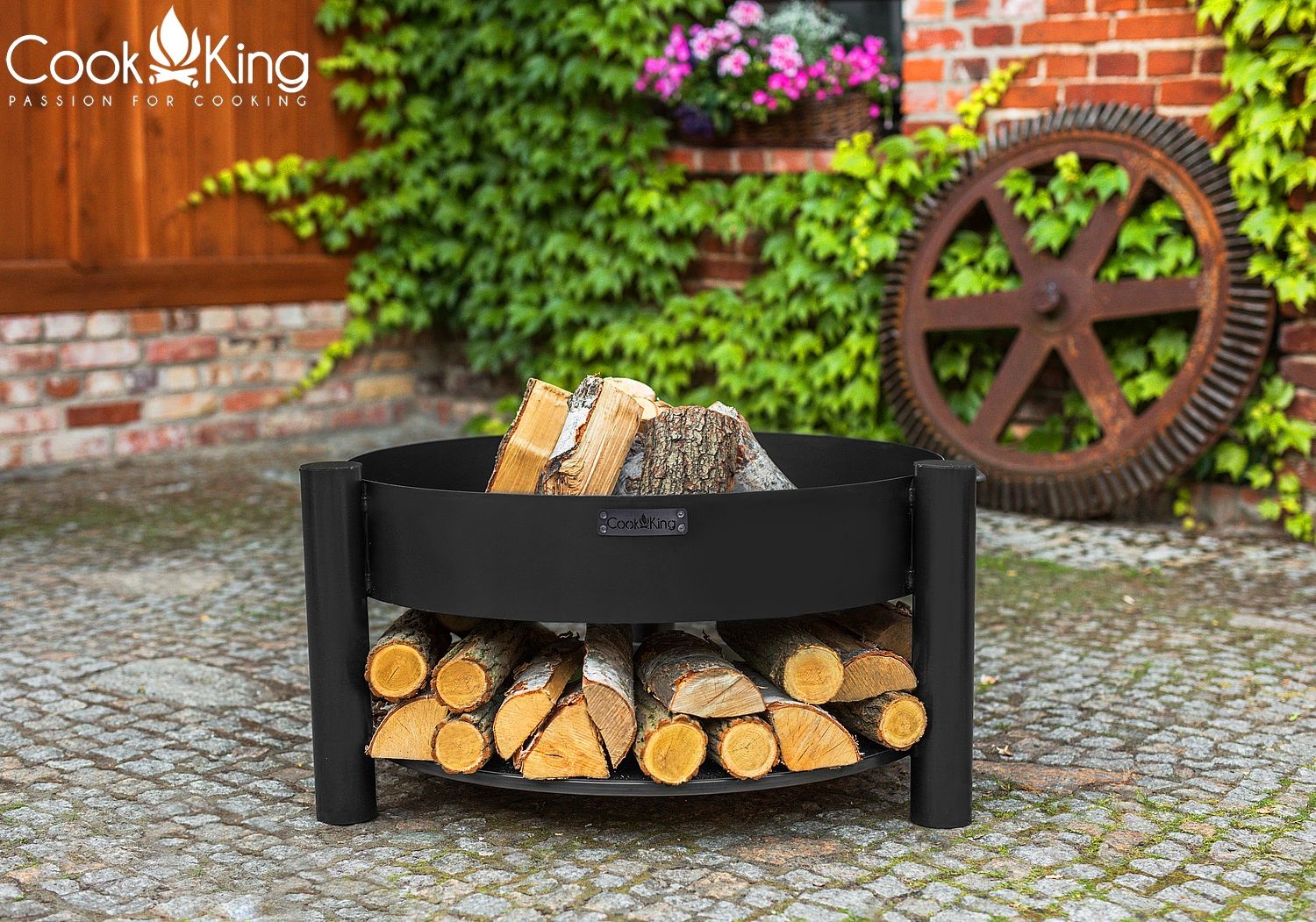 Feuerschale "Montana" Ø 80 cm Feuerstelle für Garten aus Stahl Feuerkorb als Wärmequelle oder Grill