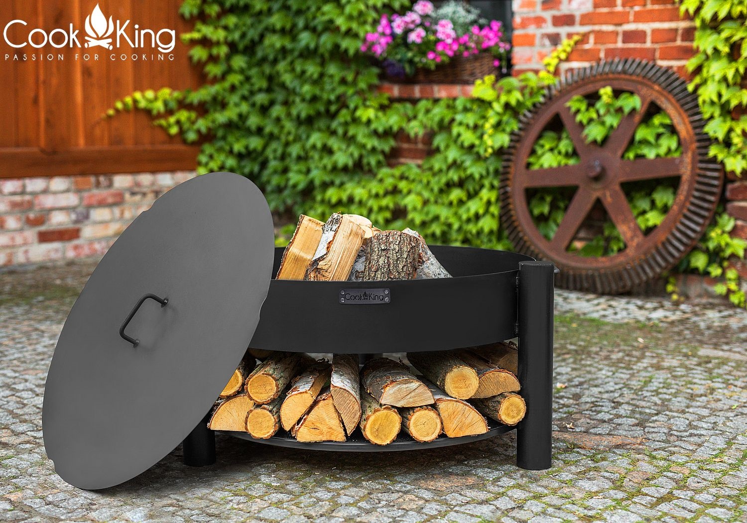Feuerschale "Montana" Ø 80 cm Feuerstelle für Garten aus Stahl Feuerkorb als Wärmequelle oder Grill
