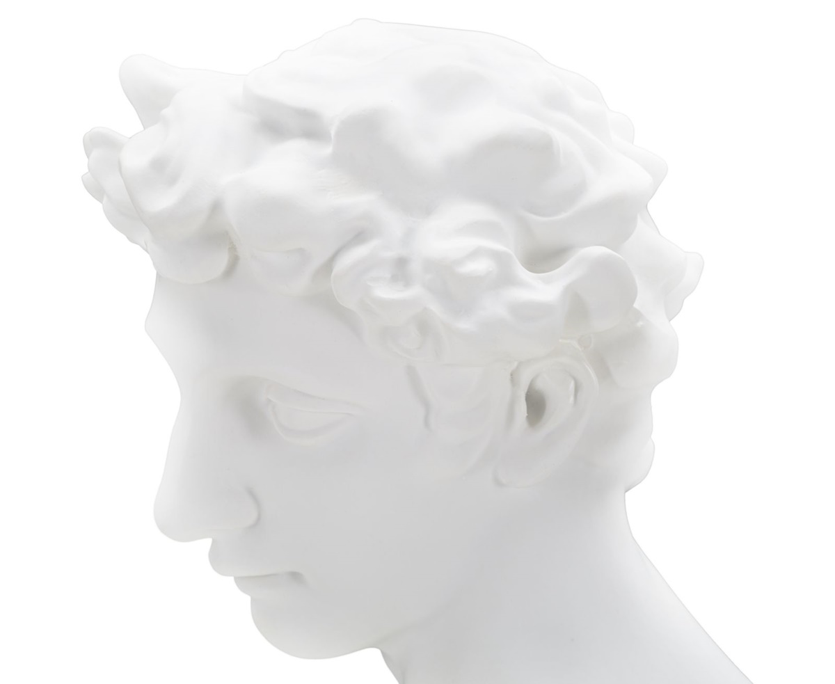 Dekofigur klassische Männerbüste Replikat römischer junger Mann Statue Antik-Stil weiß H 30 cm
