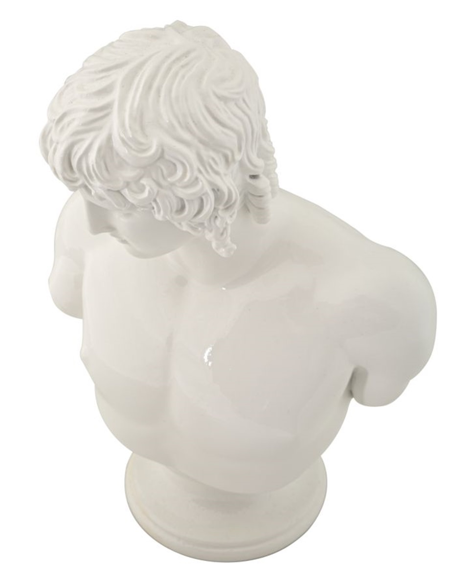 Dekofigur klassische Männerbüste Replikat römischer Soldat Centurio Statue weiß H 25 cm