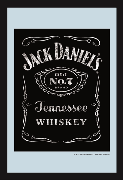 Set: 2 Spiegelbilder Jack Daniel's Whisky Tropfen & Emblem 30x20 cm Hinterglasdruck mit Rahmen