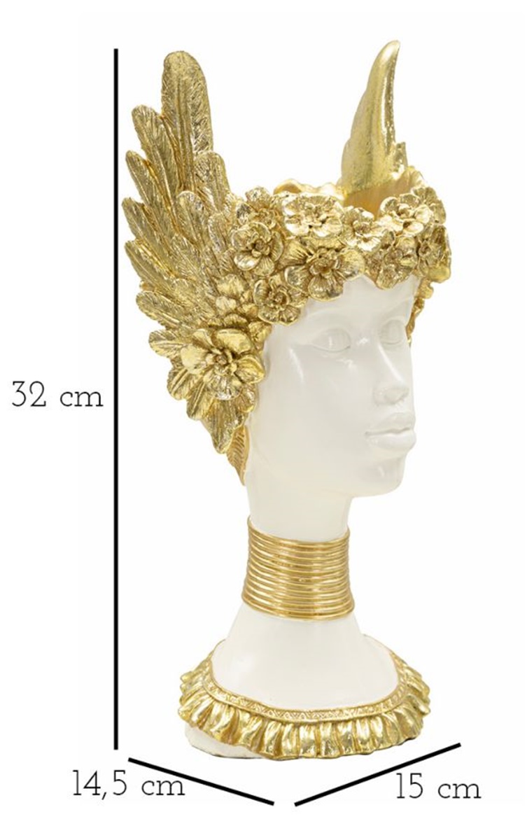 Dekofigur klassische Büste Göttin der Weisheit Athene Skulptur als Vase Behälter nutzbar H 32 cm