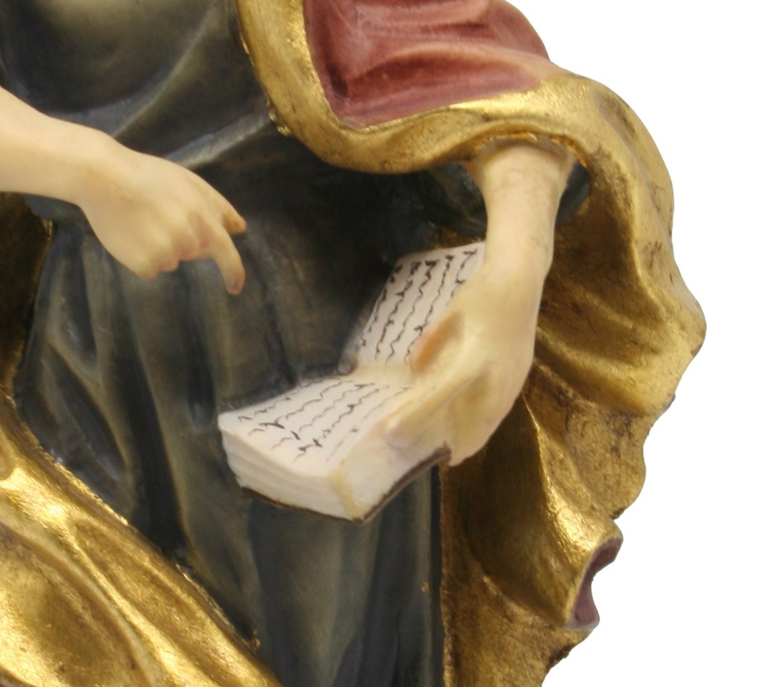 Heiligenfigur Heiliger Matthäus H 15 cm Apostel Krippenfigur Holzfigur Schutzpatron aus Ahornholz