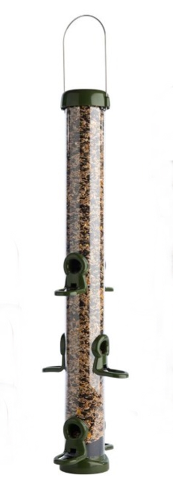 Naturschutzprodukt Futtersäule Ring-Pull Click maxi grün - Inhalt 1,5 L Höhe 71 cm (mit Bügel)