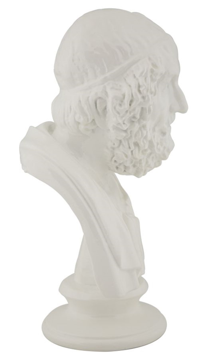 Dekofigur klassische Männerbüste Denker Replikat griechischer Weise Statue in Weiß H 25 cm