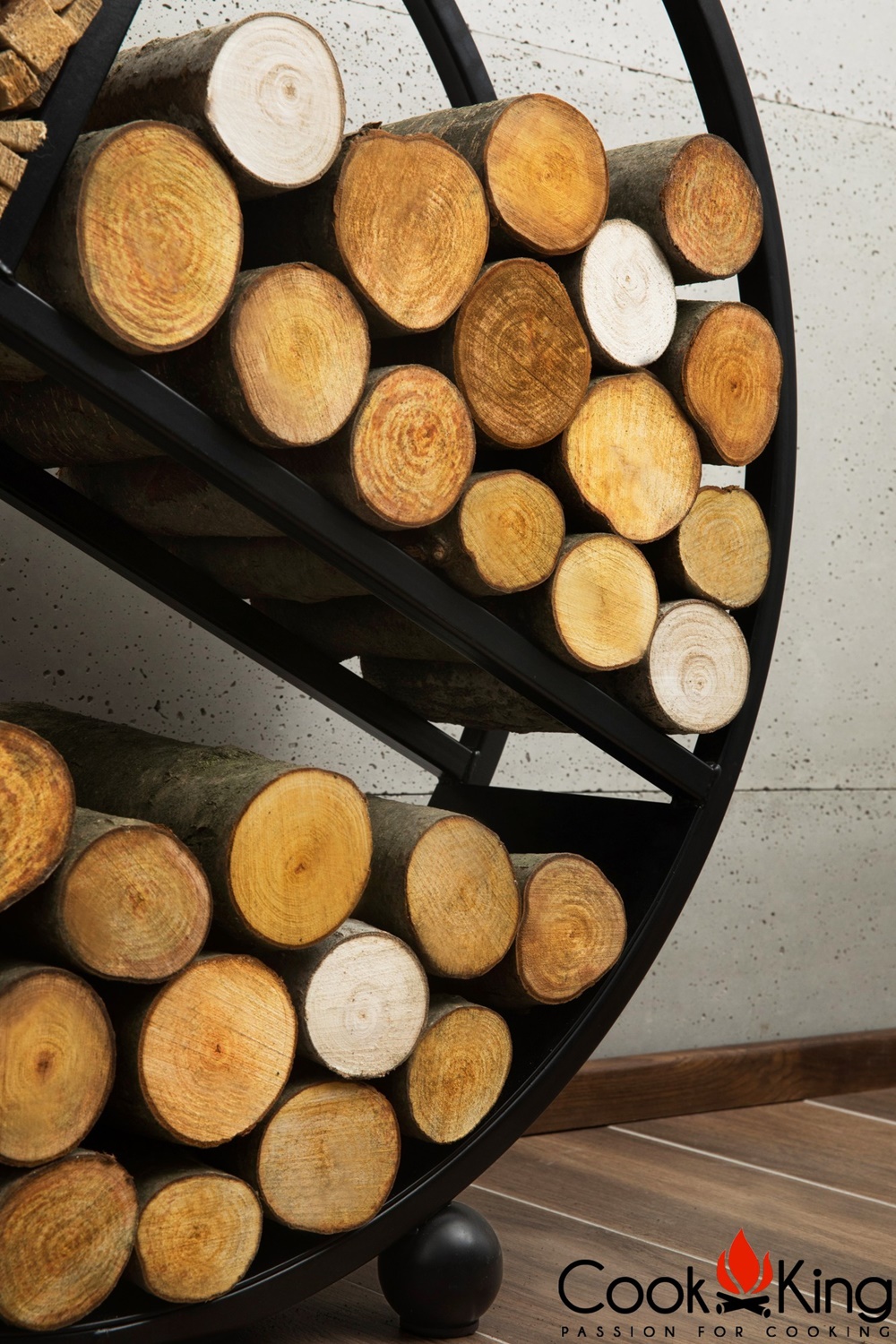Kaminholzregal "Diego" H 102 cm Holzregal für Kaminholz Kaminholzablage aus Stahl Kaminholzständer