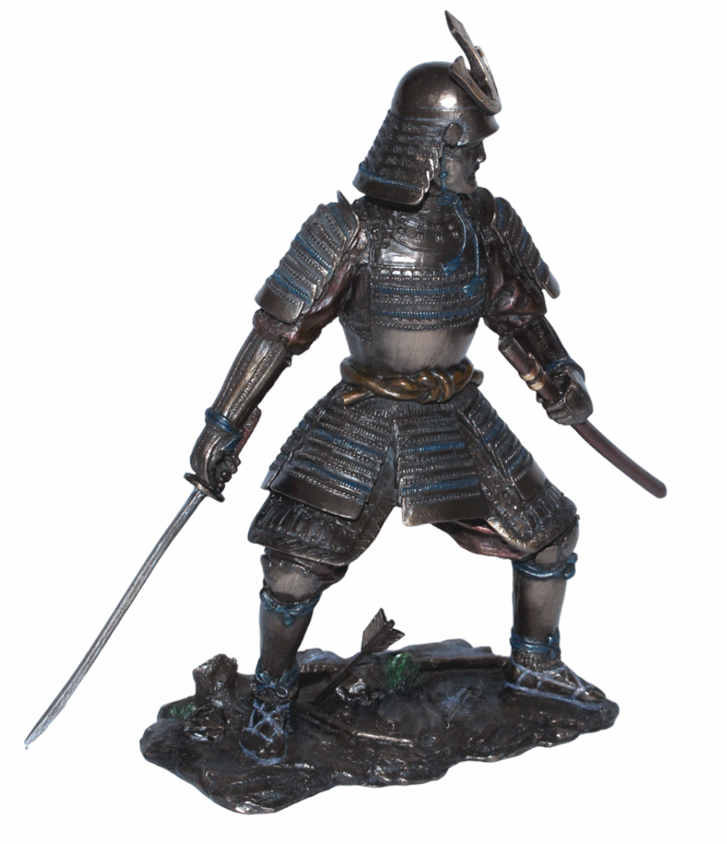 Deko Figur Samurai Art H 23 cm japanischer Krieger in Rüstung mit Schwert Figur