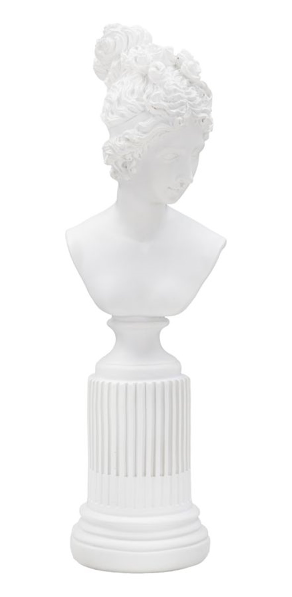 Dekofigur Büste klassische römische Frau auf Sockel Replikat Statue weiß H 35,5 cm
