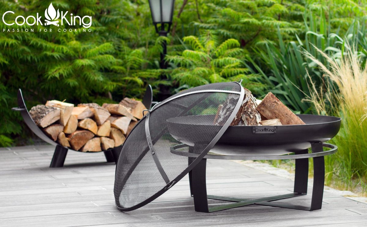 Feuerschale "Viking" Ø 70 cm Feuerstelle für Garten aus Stahl Feuerkorb als Wärmequelle oder Grill