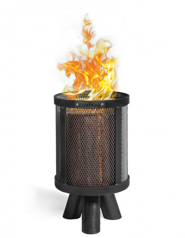 Feuerkorb für Schwedenfeuer „PEDRO“ Feuersäule aus Stahl Gartenfackel als Wärmequelle und Deko